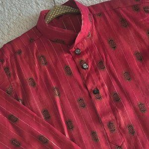Coral Boy's Fancy Kurta - Indian Pakistani Desi Fashion